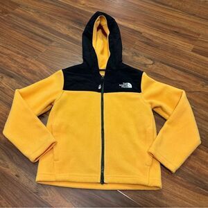 The North Face yellow fleece zip up hoodie